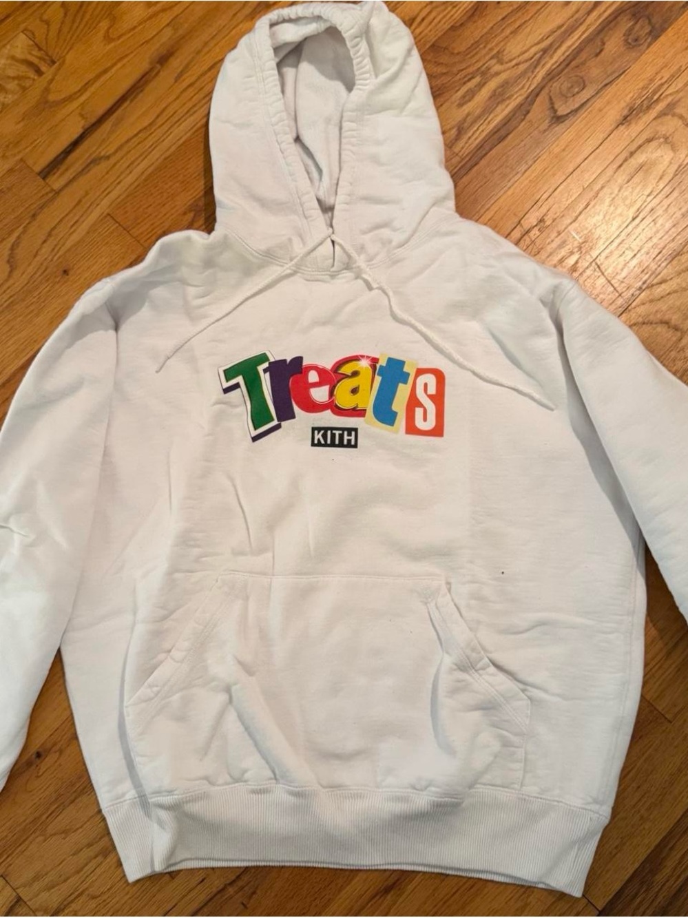Kith White Hoodie with Multicolor "Treats" Logo